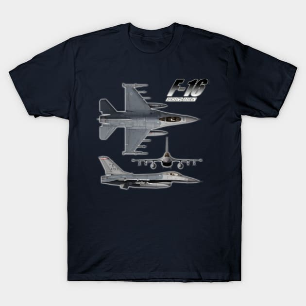 F-16 Fighting Falcon T-Shirt by Caravele